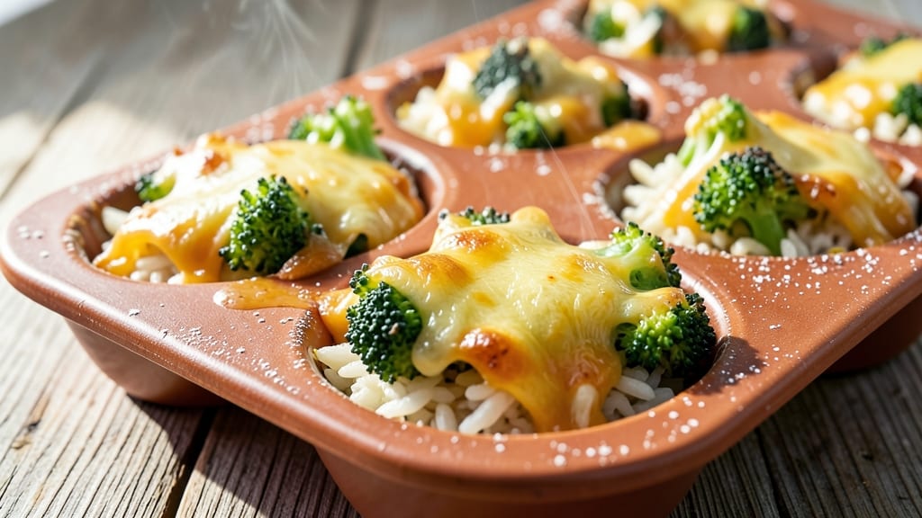 Broccoli Cheese and Rice Cups Recipe: Bite-Sized Comfort With Crispy Edges