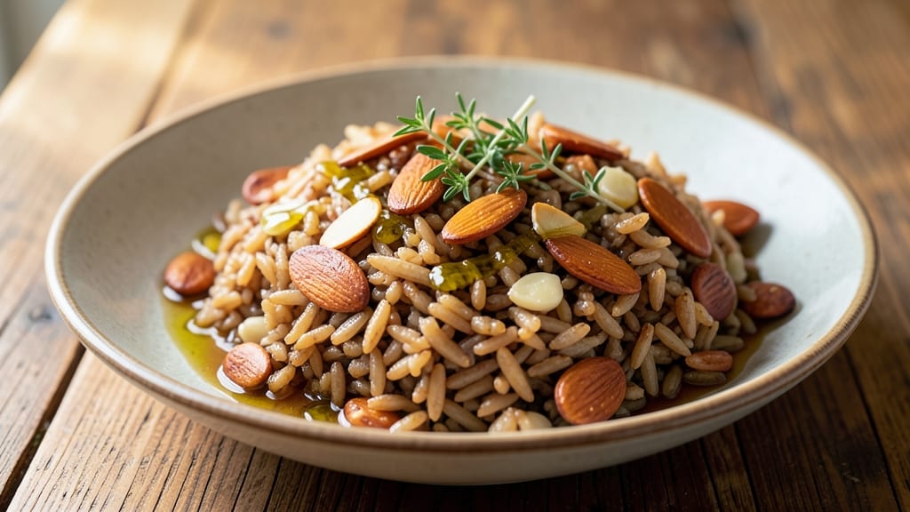 Brown Rice with Almonds Recipe: Toasted Nuts and Fluffy Grains Harmony