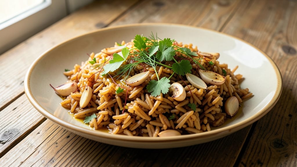 Brown Rice Pilaf Recipe for Rice Cooker: Fragrant Saffron-Infused Fluff in 15 Minutes