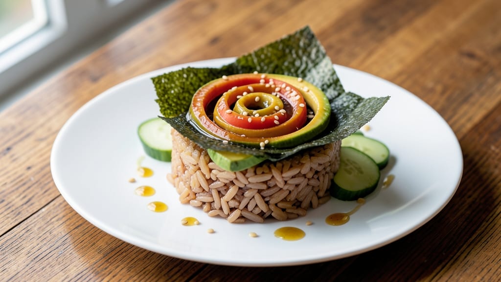 Brown Rice California Roll Recipe: Crunchy Cucumber Crowns and Avocado Creaminess
