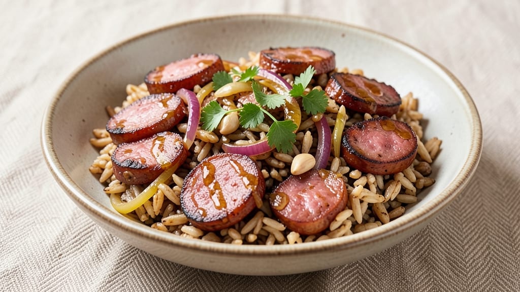 Brown Rice and Sausage Recipe: Smoky Sear with Fluffy Grains in One Pot