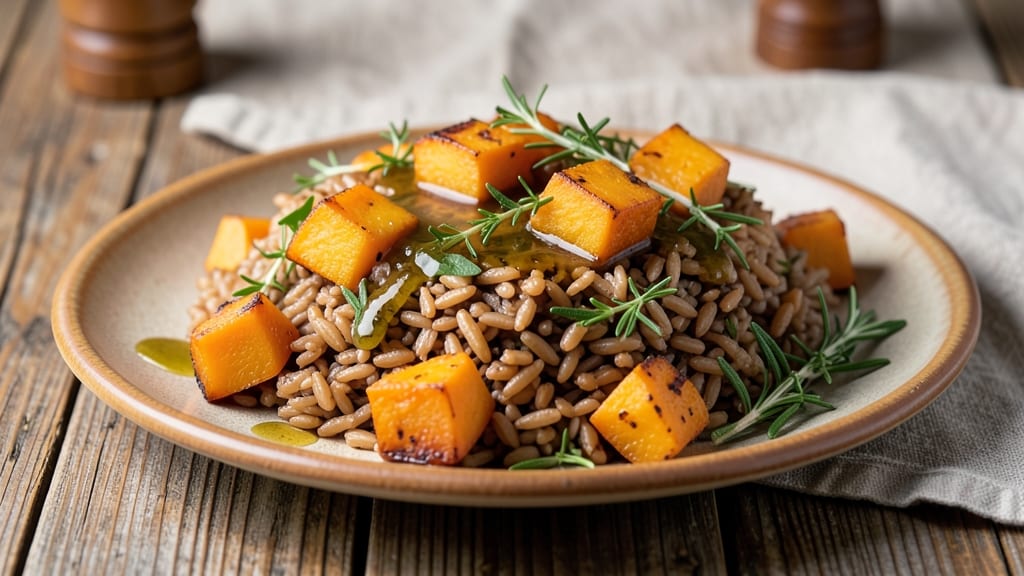 Brown Rice and Butternut Squash Recipe: Sweetly Spiced One-Pan Harmony