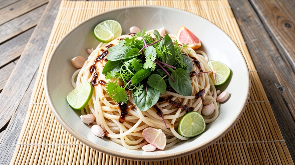 Broad Rice Noodle Recipe: Wok-Tossed Silky Threads With Fragrant Herbs