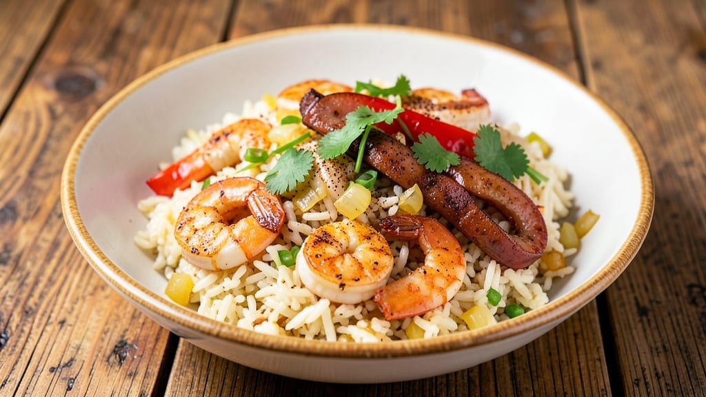 Cajun Seafood Fried Rice Recipe: Spicy Shrimp and Andouille Crunch in One Pan