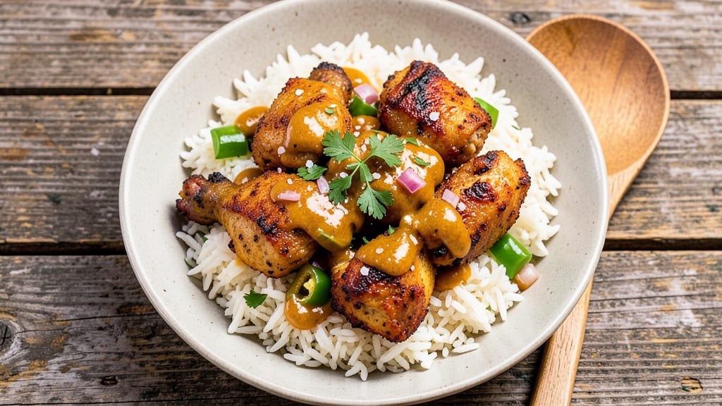 Bojangles Cajun Chicken and Rice Bowl Recipe: Smoky Celery Crown Crunch Over Creamy Shreds