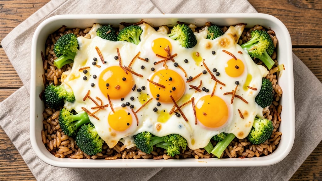 Broccoli Rice Casserole Healthy Recipe: Lightened-Up Cheesy Crunch in One Pan