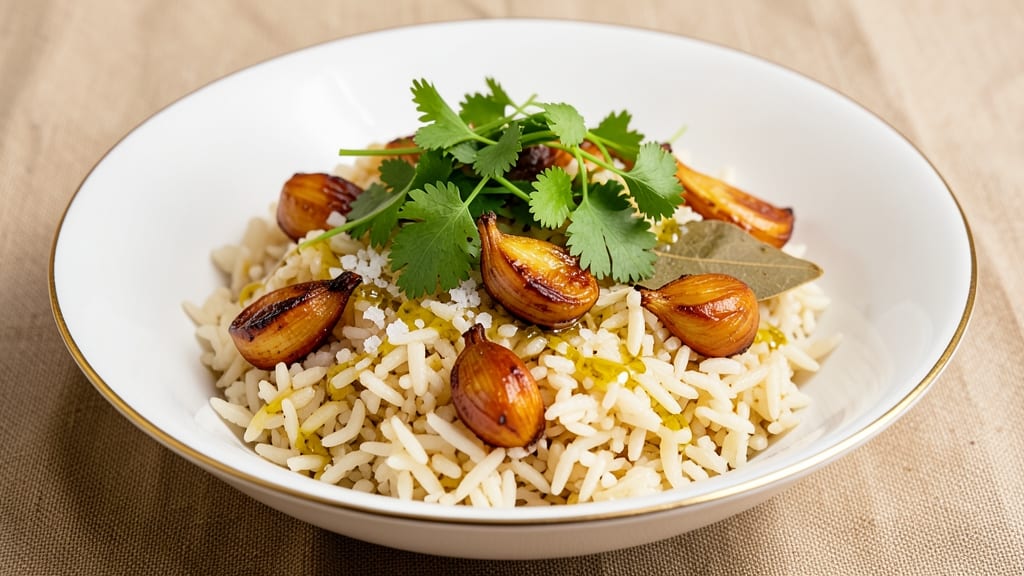 Brazilian Garlic Rice Recipe: Toasted Garlic and Cilantro Freshness