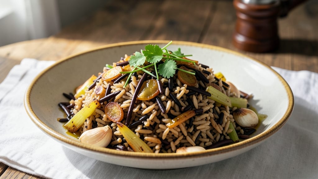 Brown and Wild Rice Pilaf Recipe: Nutty Earthy Blend With Toasted Celery Crunch