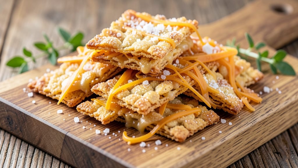 Cheddar Cheese and Rice Krispies Crackers Recipe: Crunchy Clusters With Melty Cheese Magic
