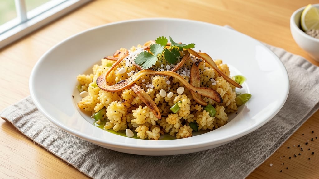 Cauliflower Rice Recipe Youtube: Crispy-Pan Sautéed With Garlic and Ginger