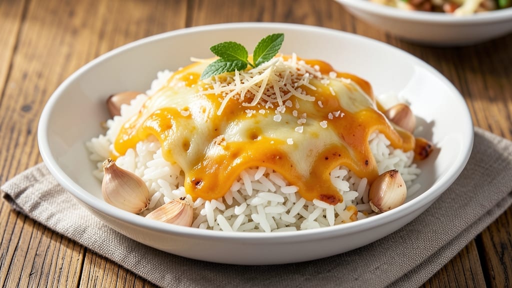 Cheesy White Rice Recipe: Melty Cheddar and Garlic Infusion