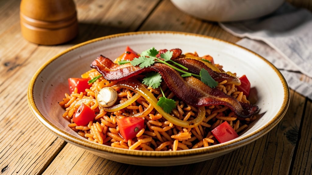 Chamorro Red Rice With Bacon Recipe: Smoky-Sweet Bacon and Tomato Infusion