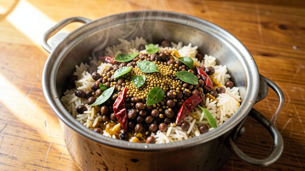 Black Urad Dal Rice Recipe in Tamil: South Indian Spice Symphony in One Pot