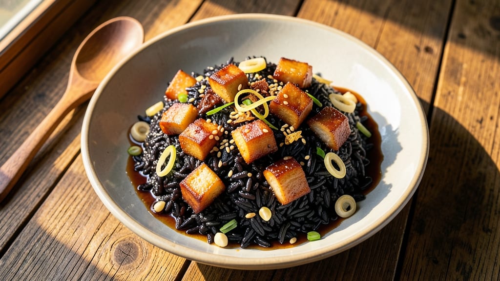 Black Glutinous Rice Recipe Savoury: Sticky Chewy Grains With Savory Thai Herb Crunch